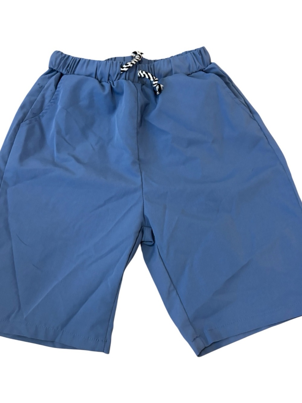 🟢Kids Blue Elastic Waist Pull-On Shorts